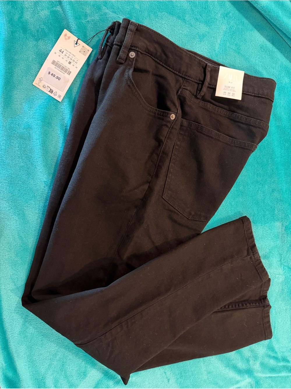 Zara Men’s Slim Fit Black Denim Jeans NWT - EUR 44 / USA 34